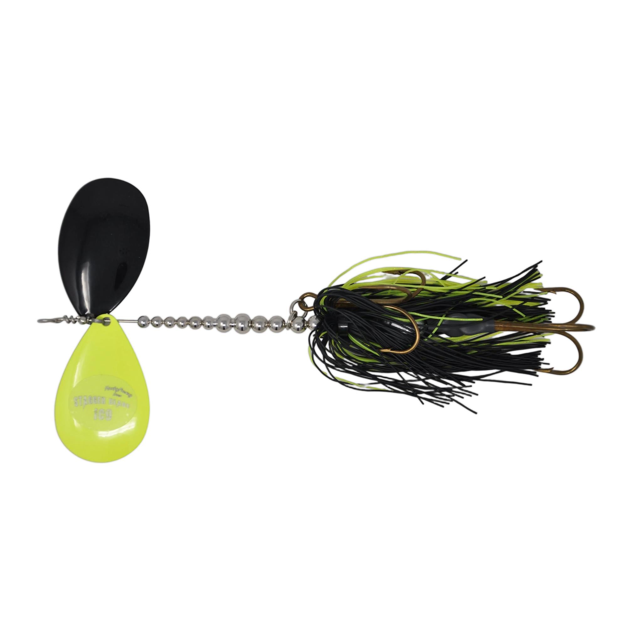View of Bucktails Musky Frenzy IC9 Bucktail Chart/Black - Rubber Skirt available at EZOKO Fishing