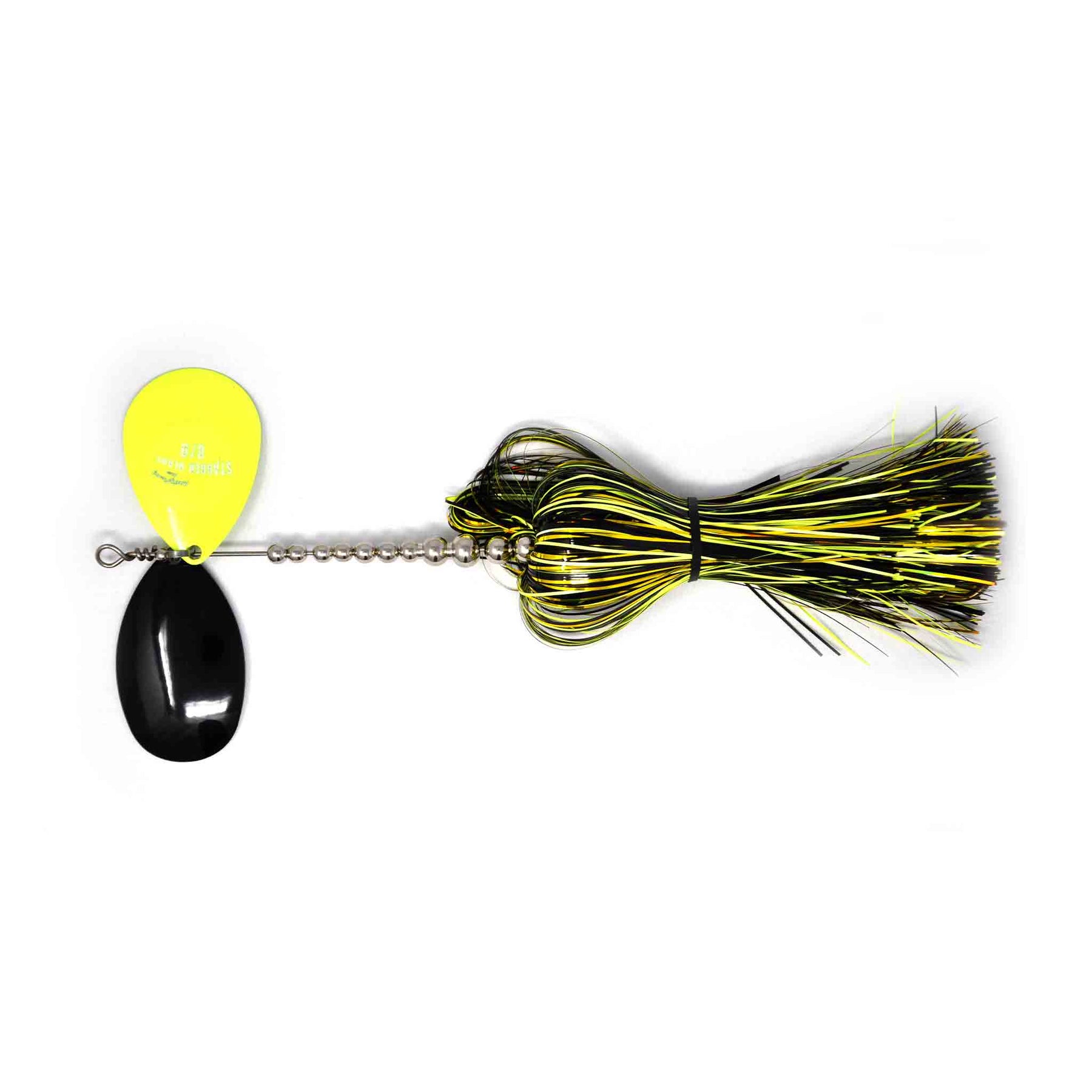 View of Bucktails Musky Frenzy Stagger 8/9 Bucktail Chartreuse Blast available at EZOKO Pike and Musky Shop