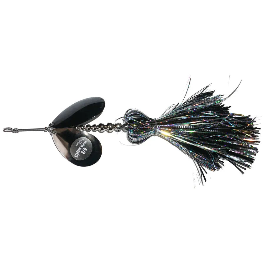 View of Bucktails Musky Frenzy Stagger 8/9 Bucktail Black Ice available at EZOKO Fishing
