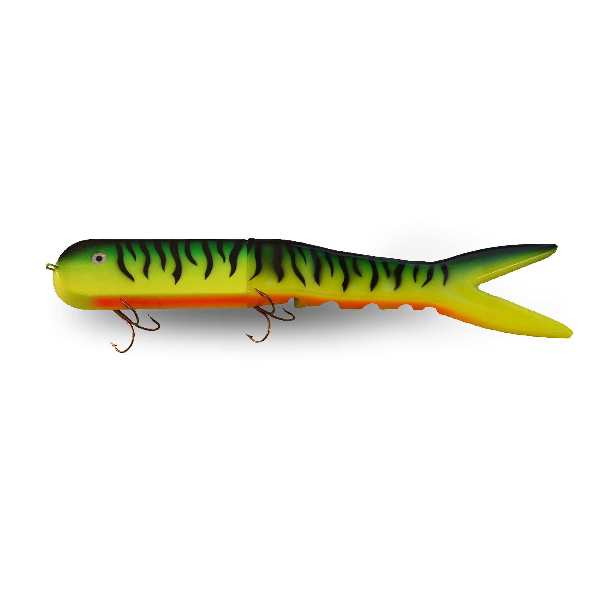 View of Jerk-Glide_Baits Musky Innovations Dyin' Dawg Jerkbait Fire Tiger available at EZOKO Fishing