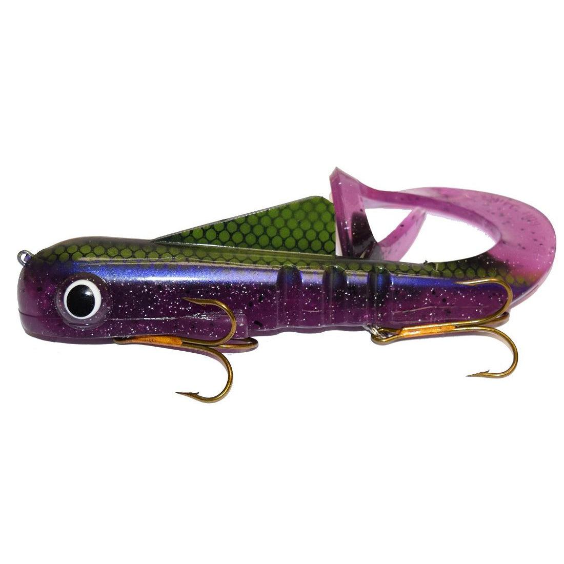 View of Rubber Musky Innovations Pro Regular Dawg Purple Shad available at EZOKO Pike and Musky Shop