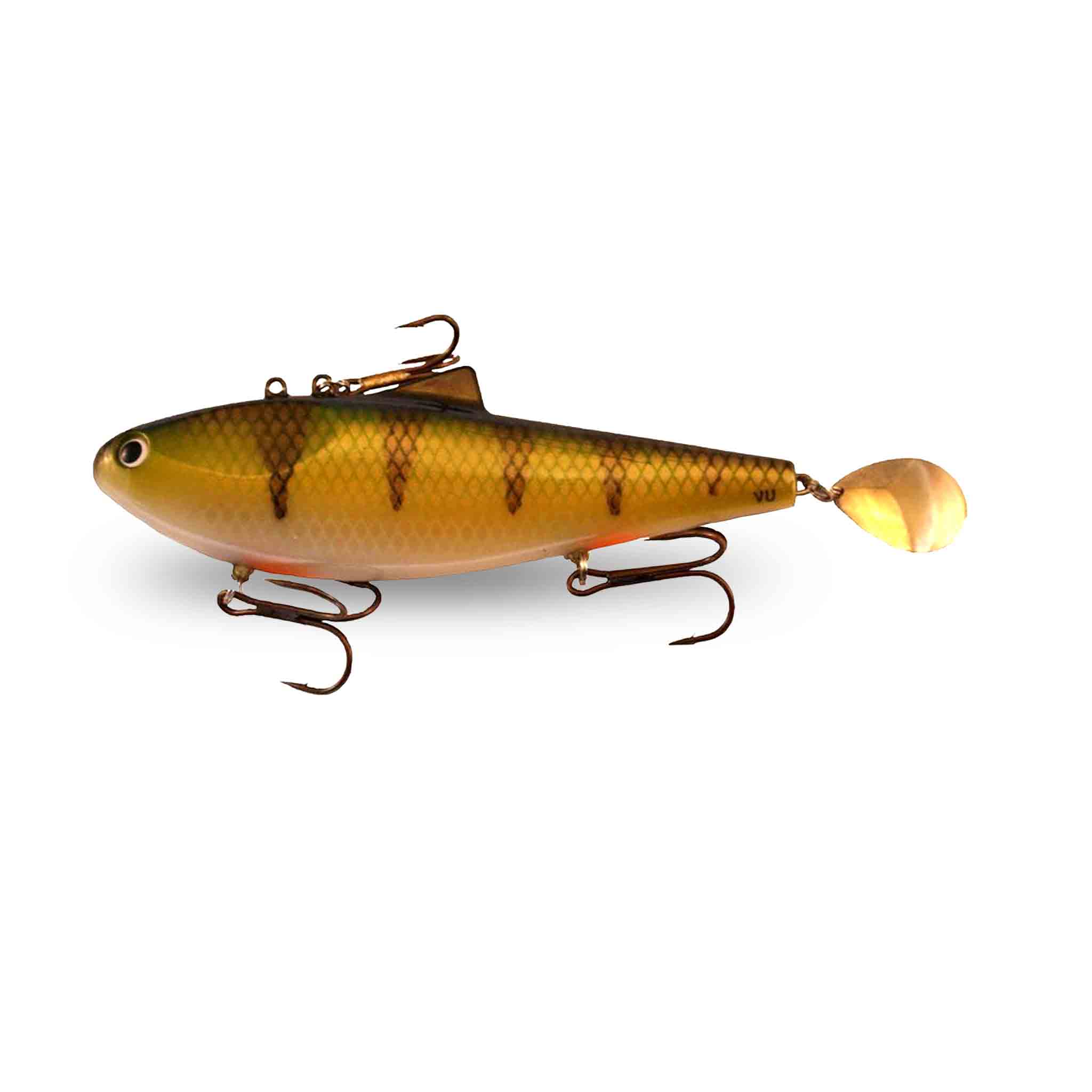 View of Jigs-Spoons Musky Innovations Rippin' Dawg Musky Jig Natural Perch available at EZOKO Fishing