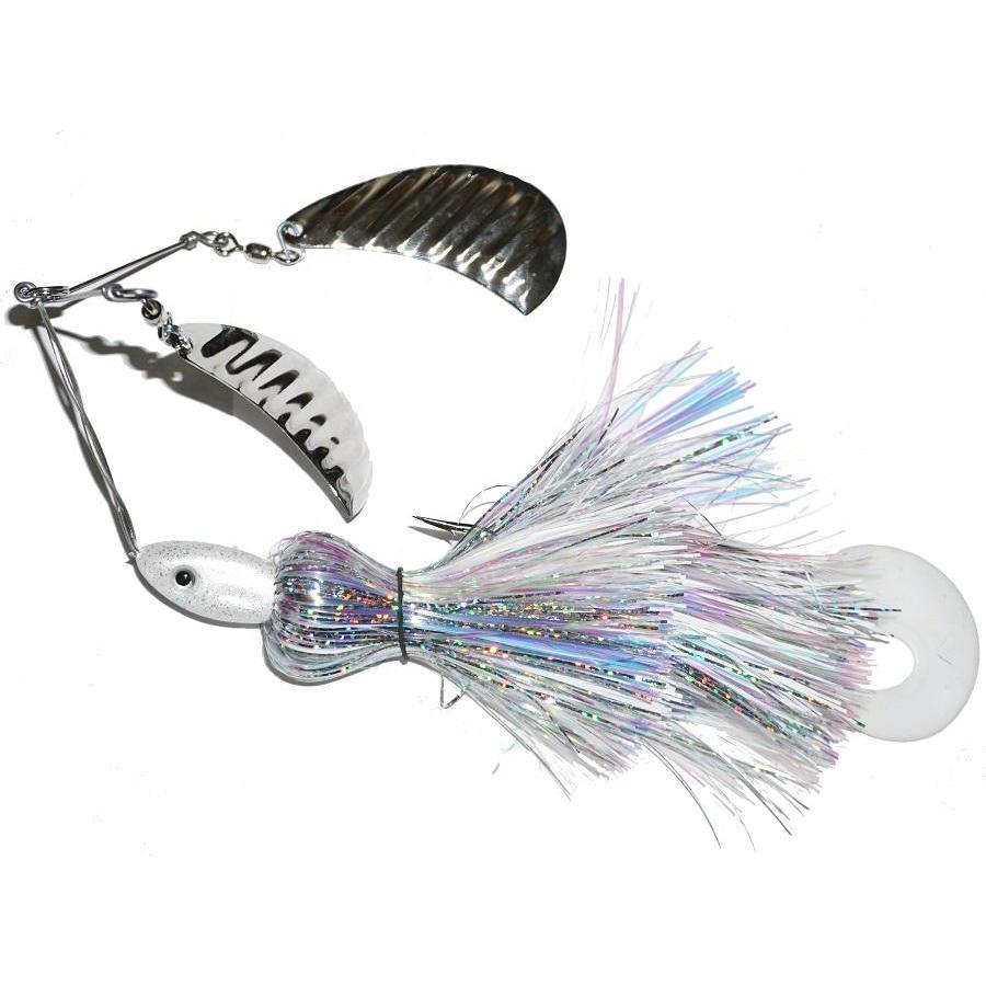 View of Spinnerbaits Musky Safari Tandem Serial Killer Spinnerbait White Nickel available at EZOKO Fishing