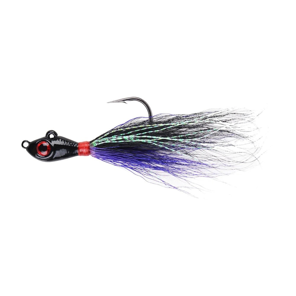View of Jigs-Spoons Mustad Big Eye Bucktail Jig 3/4 oz Black/Purple available at EZOKO Fishing