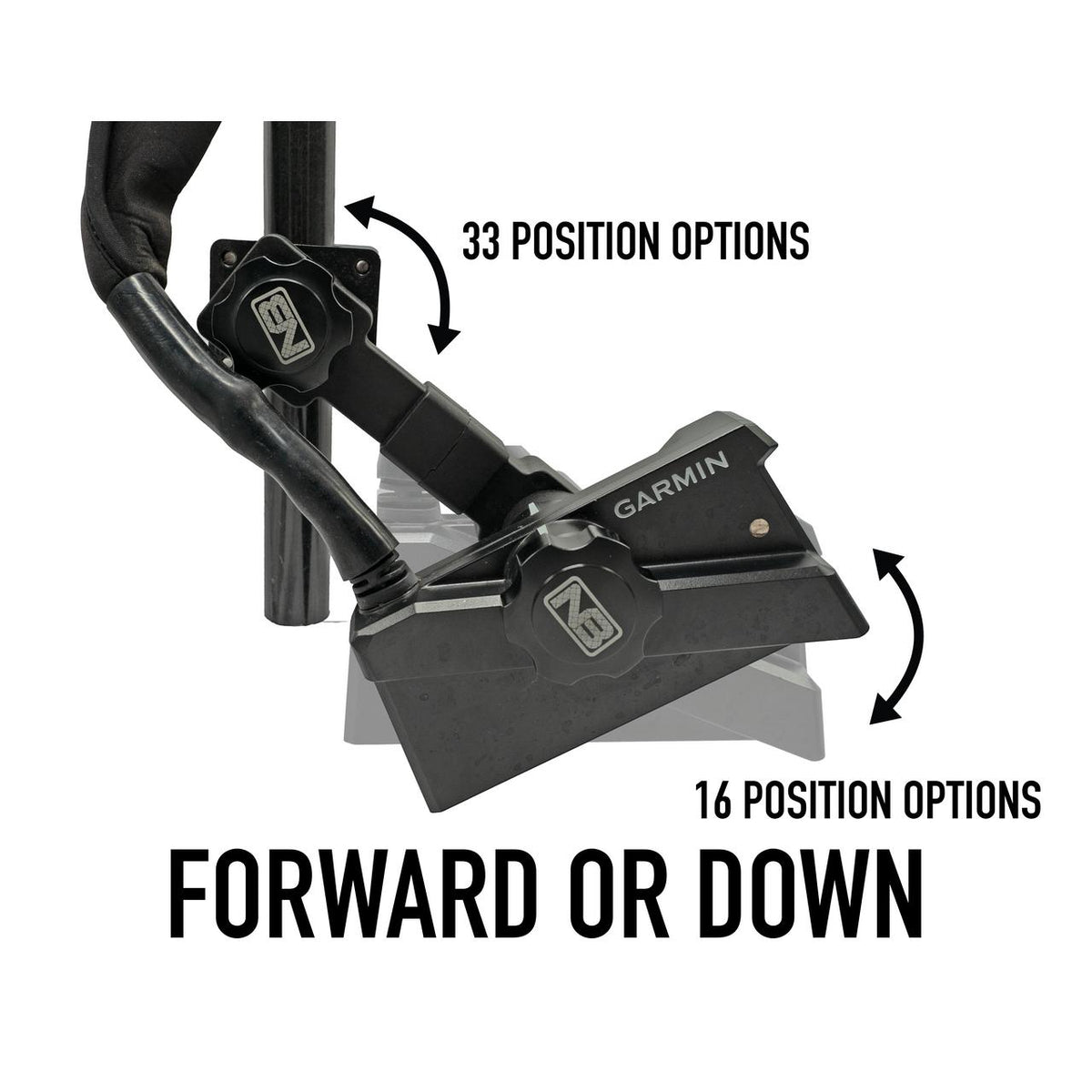 View of boating_accessories Net Buddy Dual Mount (Foward & Perspective) For Garmin Livescope LVS34 Plus available at EZOKO Fishing