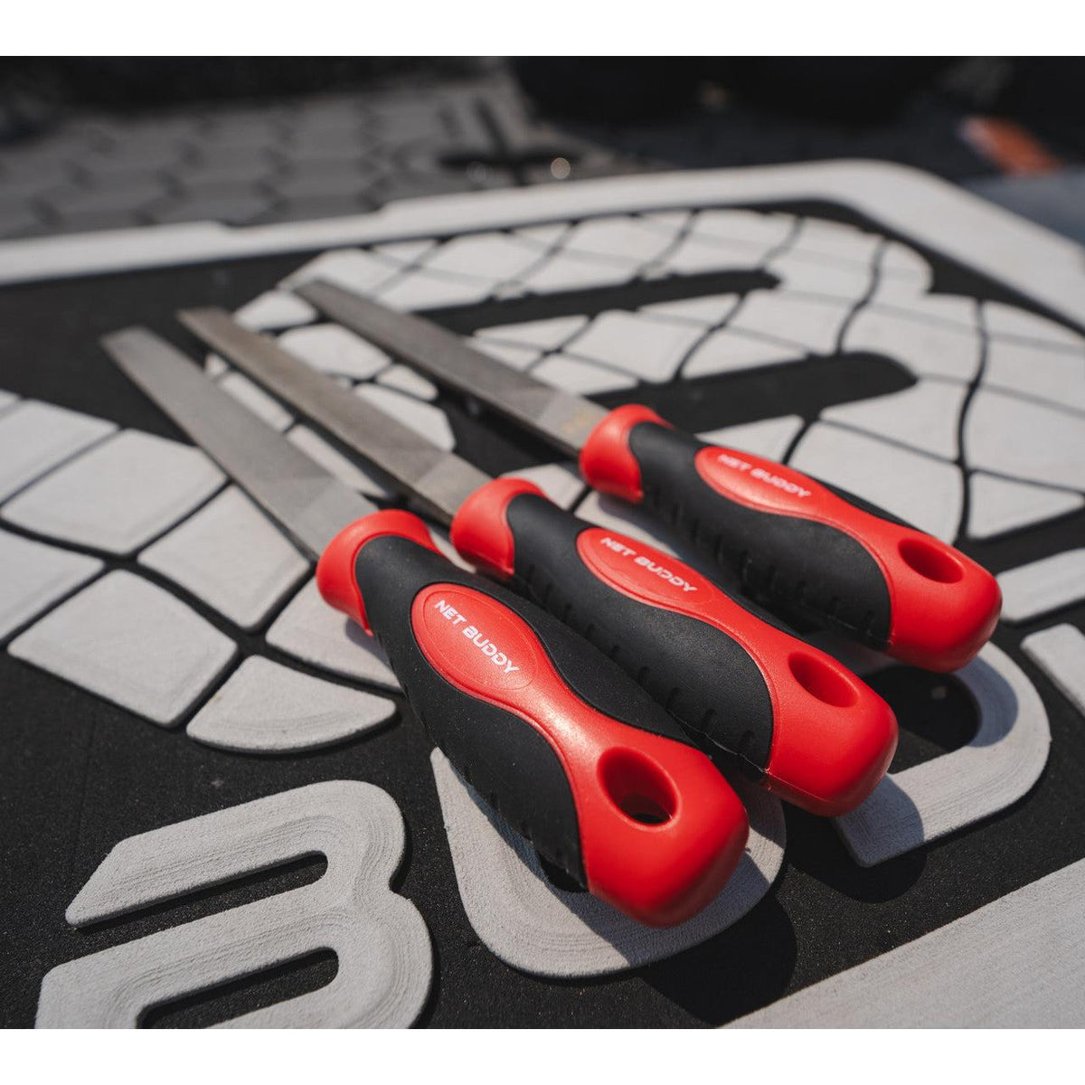 View of Tools Net Buddy Hook Sharpening File available at EZOKO Pike and Musky Shop