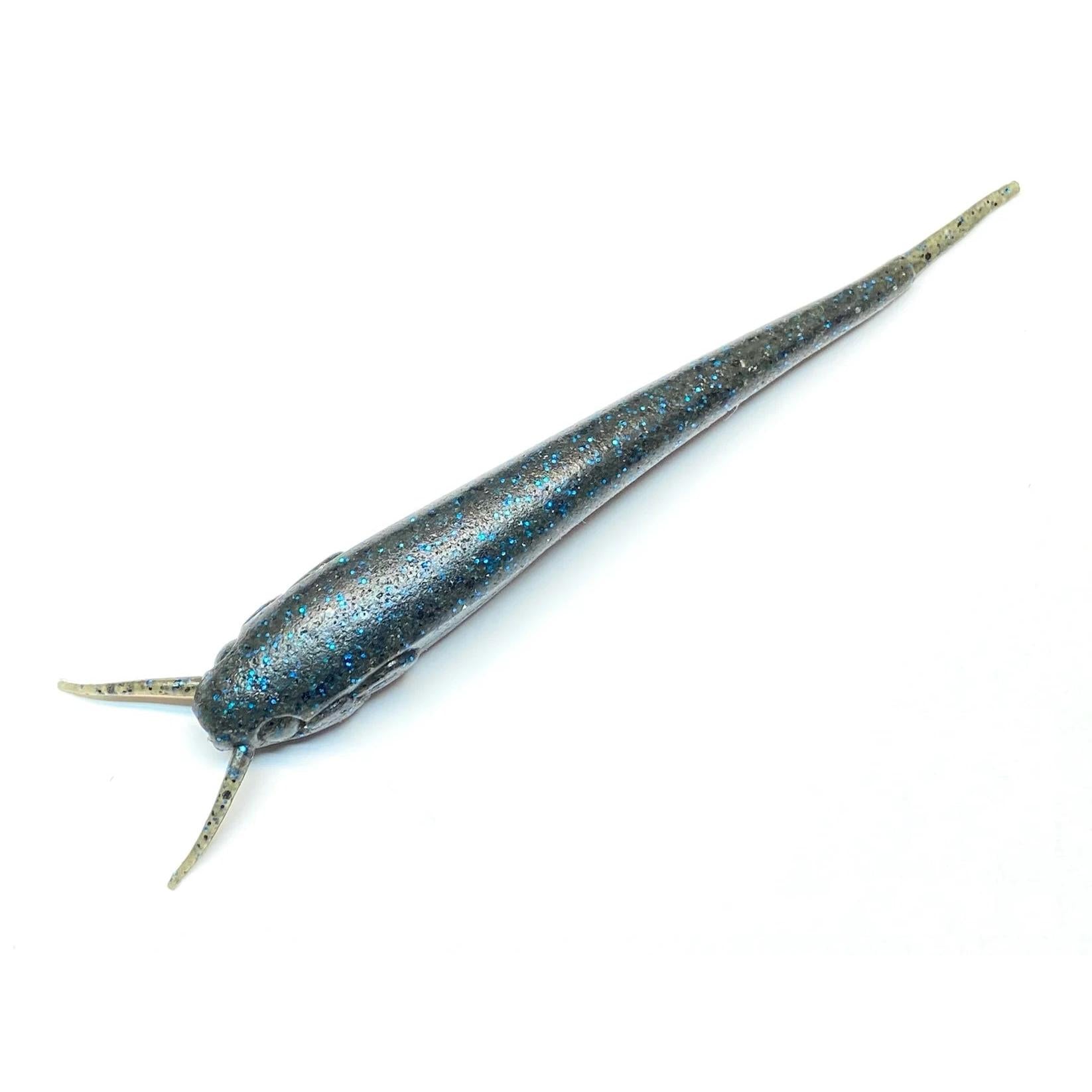 View of Softbaits Nishine Lure Works Namazu Stickbait Black & Blue Flake 5in available at EZOKO Fishing