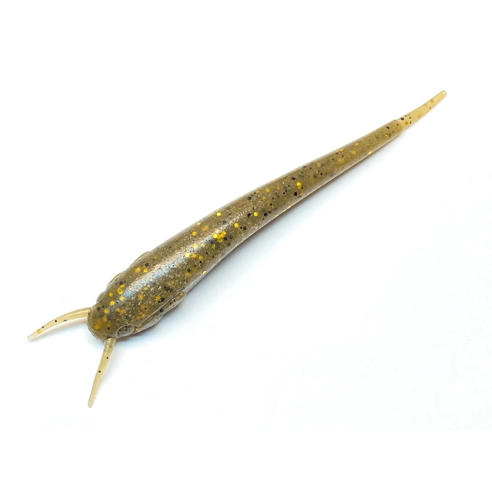 View of Softbaits Nishine Lure Works Namazu Stickbait Goby with Gold Flake 4in available at EZOKO Fishing