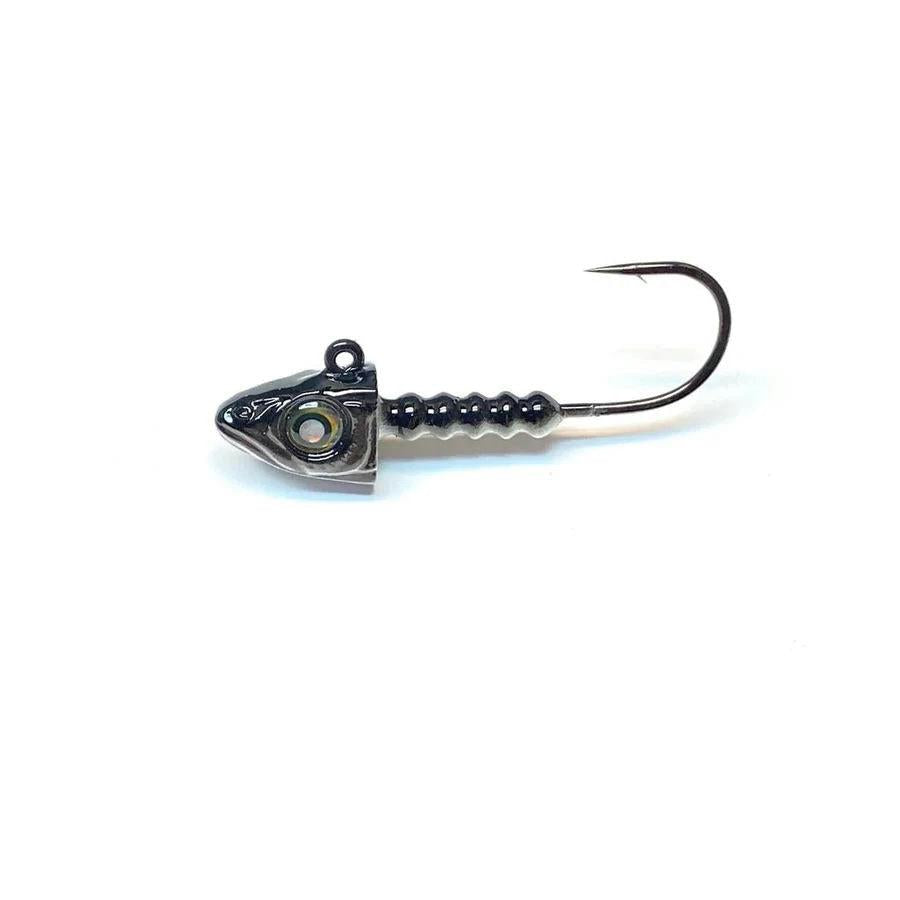 View of Jig Head Nishine Lure Works Smelthead Jig Head (2pk) Black 5/8oz - #2/0 available at EZOKO Fishing
