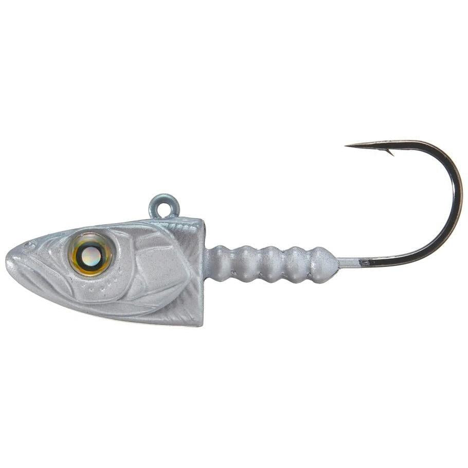 View of Jig Head Nishine Lure Works Smelthead Jig Head (2pk) Emerald Shiner 5/8oz - #2/0 available at EZOKO Fishing