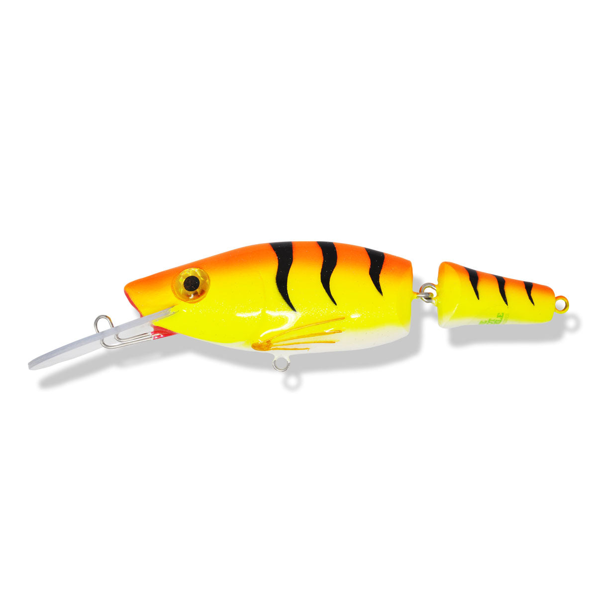View of Crankbaits One Shot Tackle Jointed Perch 8" Crankbait Orange Tiger available at EZOKO Fishing