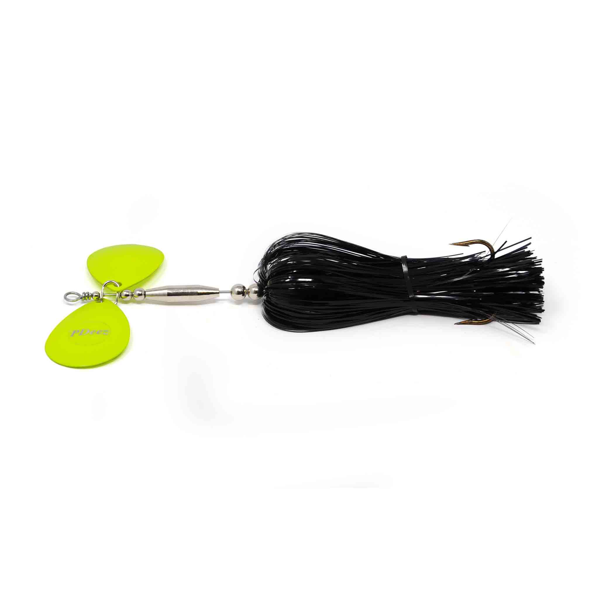 View of Bucktails PDeez Downsizer (8/8) Bucktail Black / Chartreuse available at EZOKO Fishing