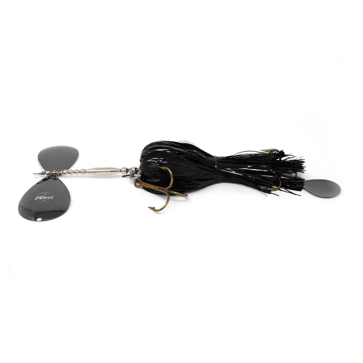 Pdeez Muskiemama Big Tens Tail Spin (10/9) Black / Nickel Bucktails