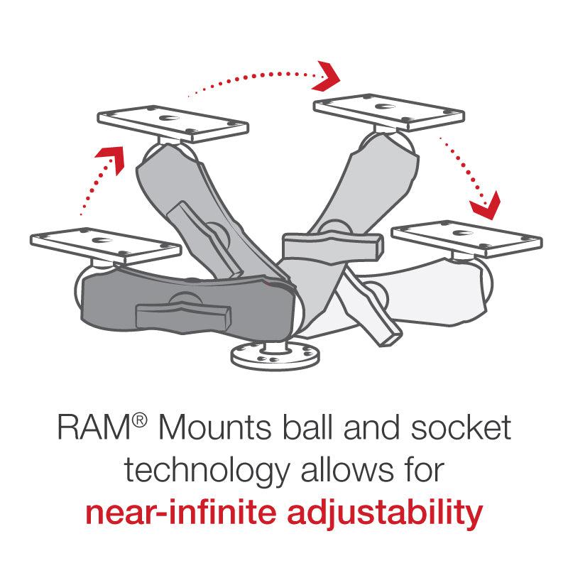 View of electronic-accessories RAM Drill Down Double Ball Mount for Humminbird Helix 7 - Medium available at EZOKO Pike and Musky Shop