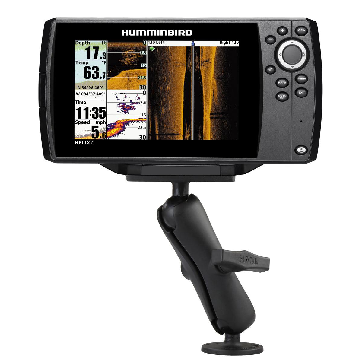 View of electronic-accessories RAM Drill Down Double Ball Mount for Humminbird Helix 7 - Medium available at EZOKO Pike and Musky Shop
