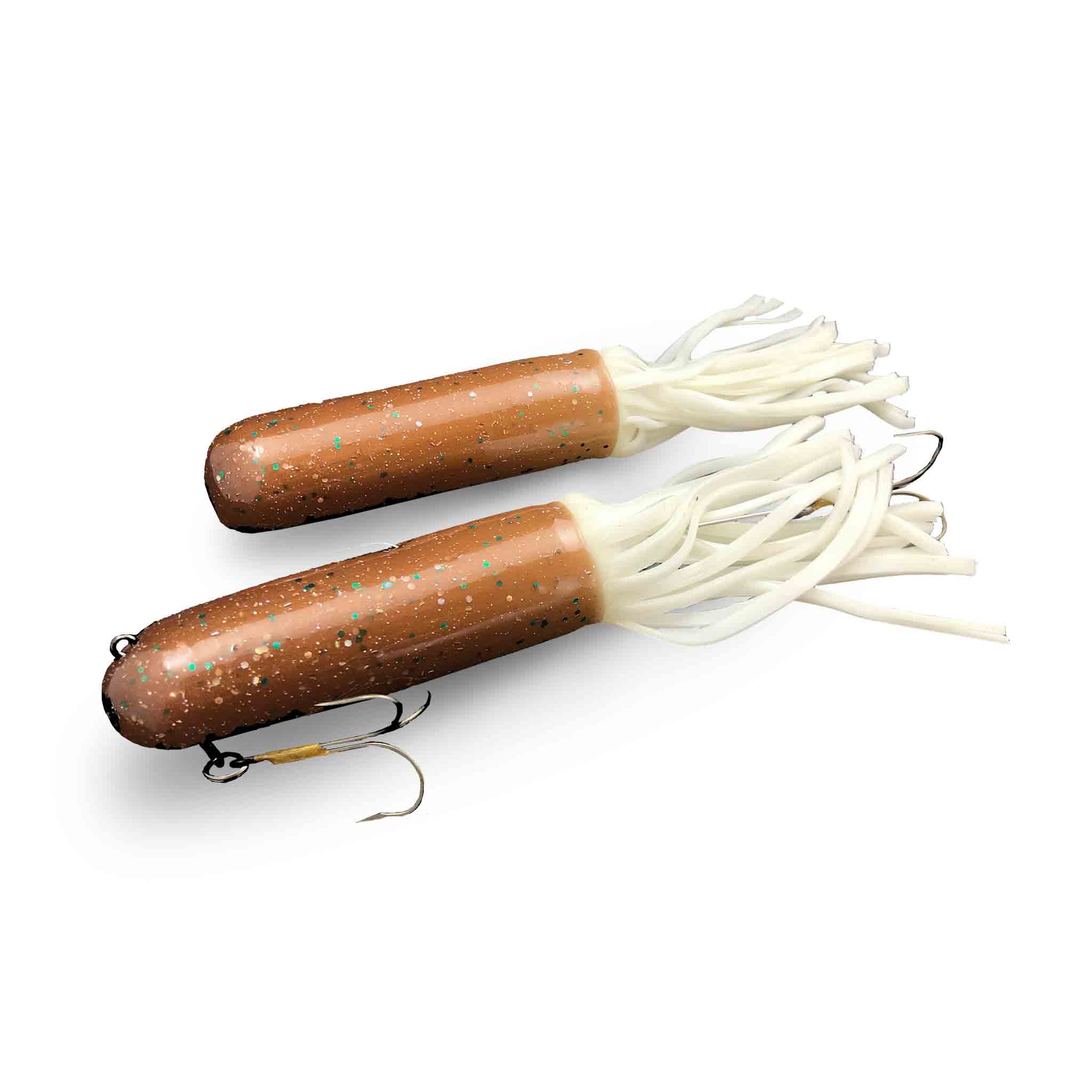 View of Rubber Red October 10" Monster Tubes - Mid-depth Walleye / White Tail available at EZOKO Fishing