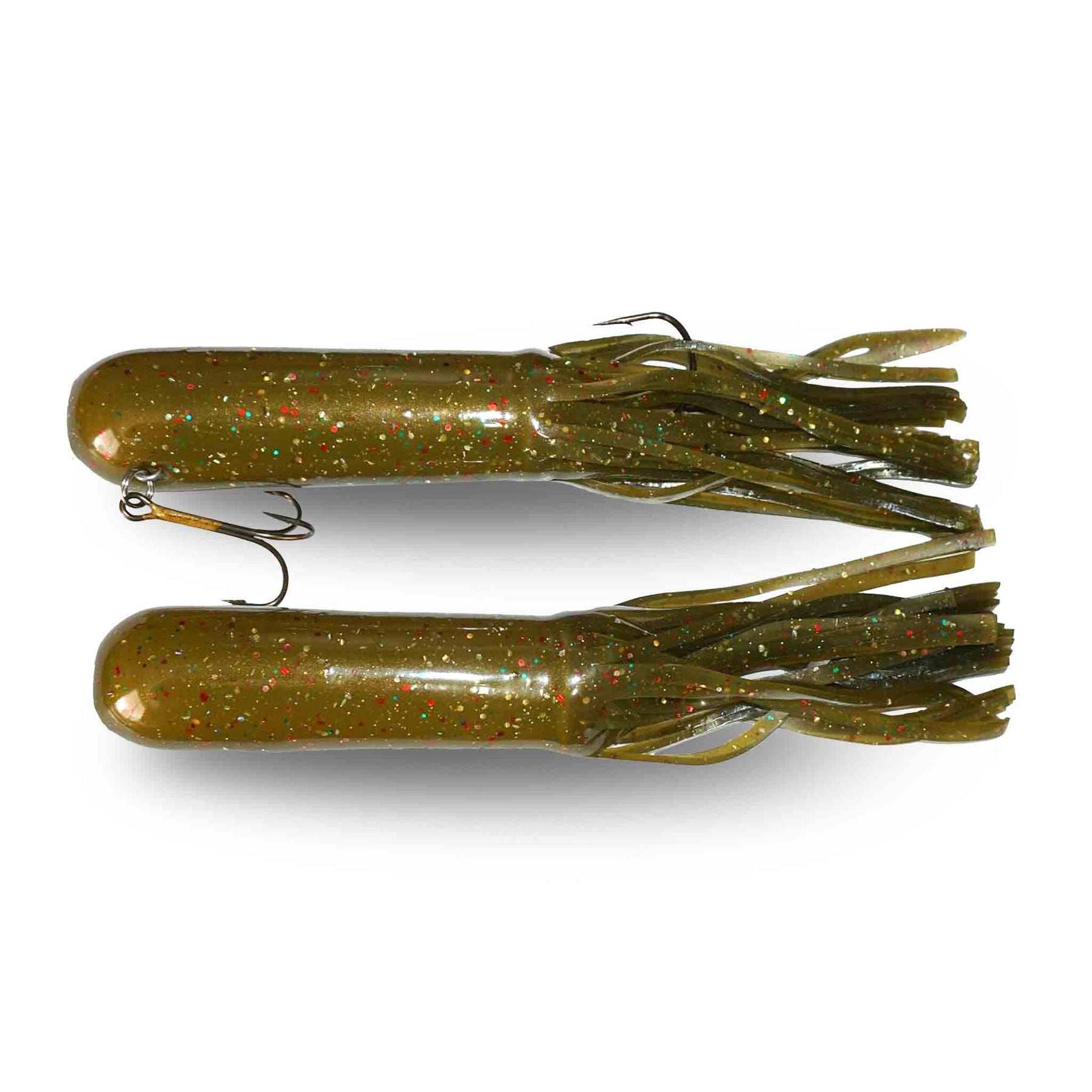 Red October 7.5" Ninja Tubes - Deep Green Pumpkin Rubber