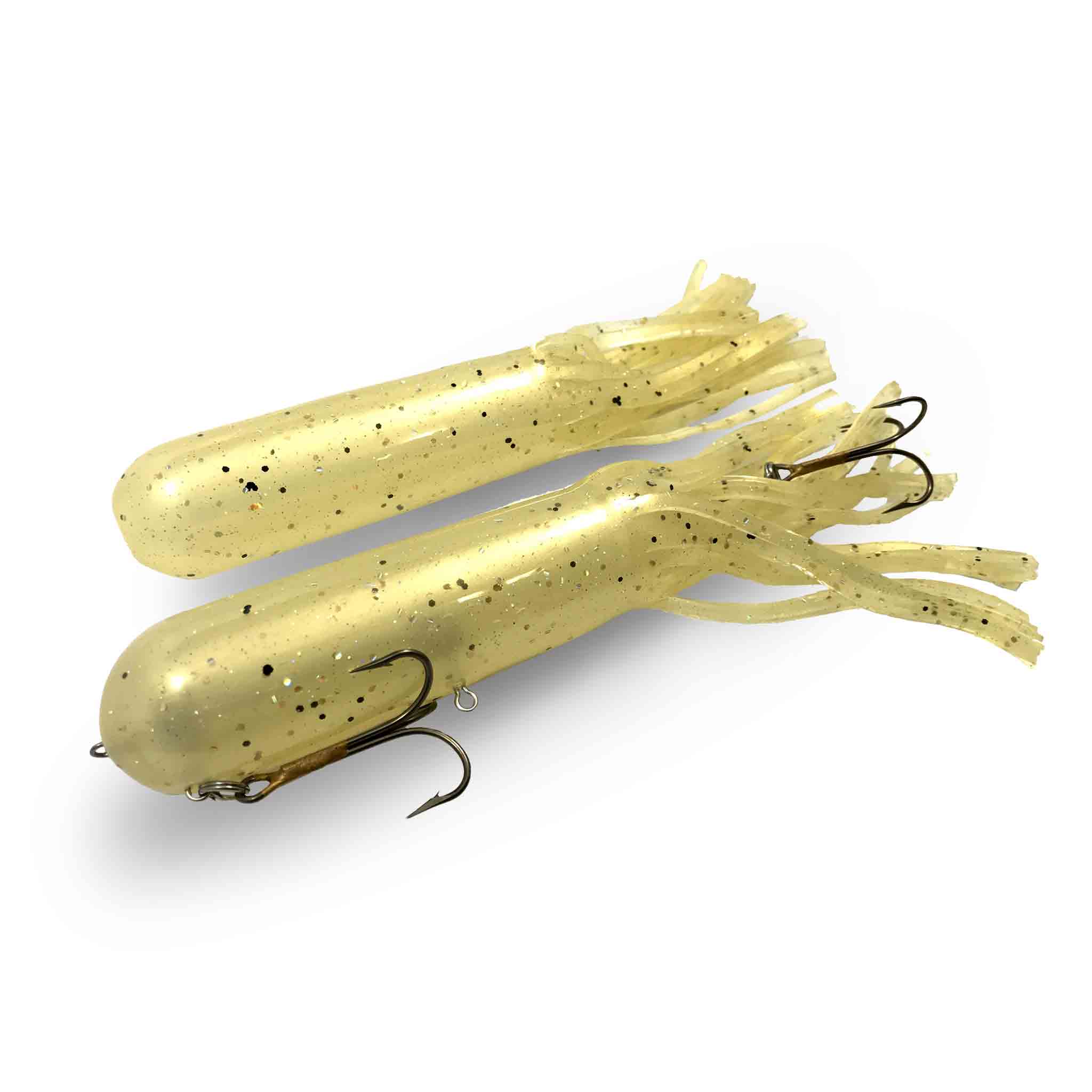 View of Rubber Red October 7.5" Ninja Tubes - Shallow Baby Musky available at EZOKO Fishing