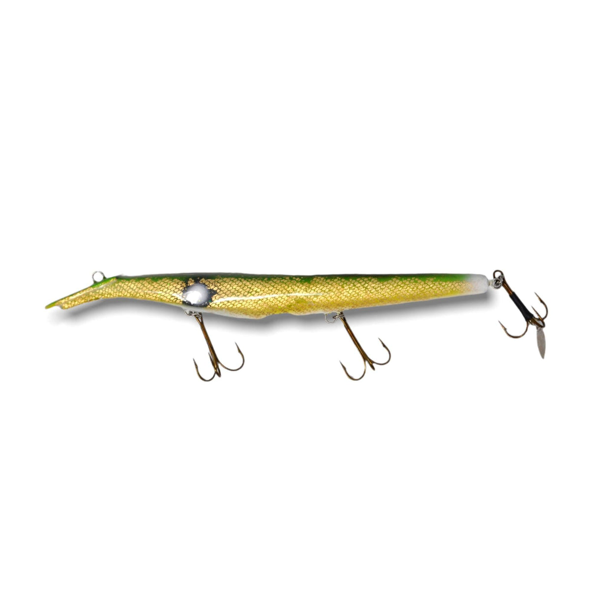 View of Dive_And_Rise Sampson Baitworks Metalhead 13" Dive And Rise Bait Foiled Walleye available at EZOKO Pike and Musky Shop