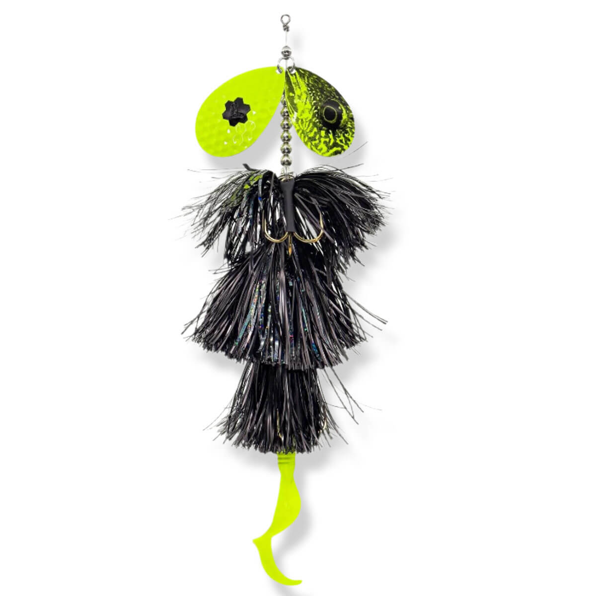 View of Bucktails Savage Gear Blade Double 9.8'' Bucktail Black Chartreuse available at EZOKO Fishing
