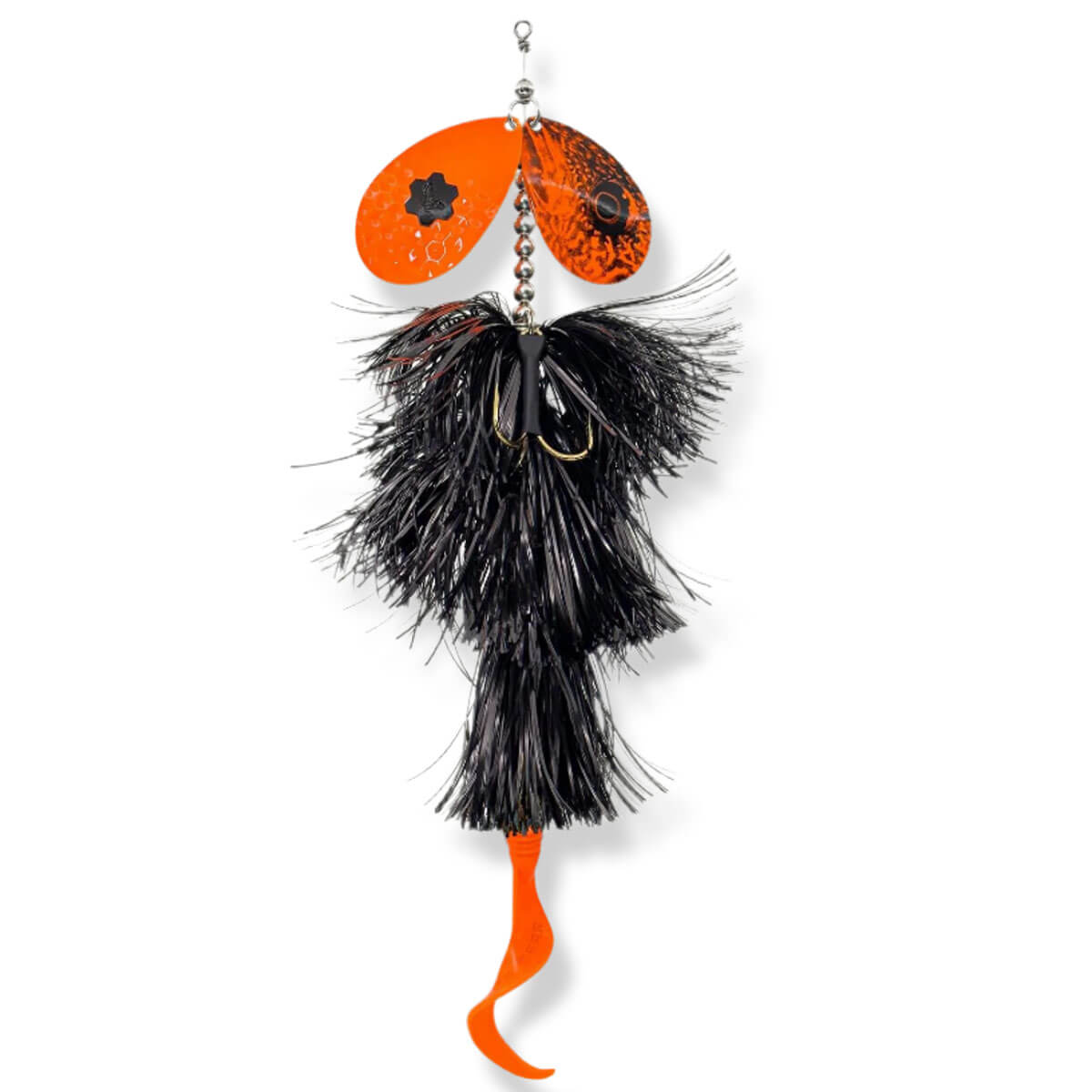 View of Bucktails Savage Gear Blade Double 9.8'' Bucktail Black Orange available at EZOKO Pike and Musky Shop