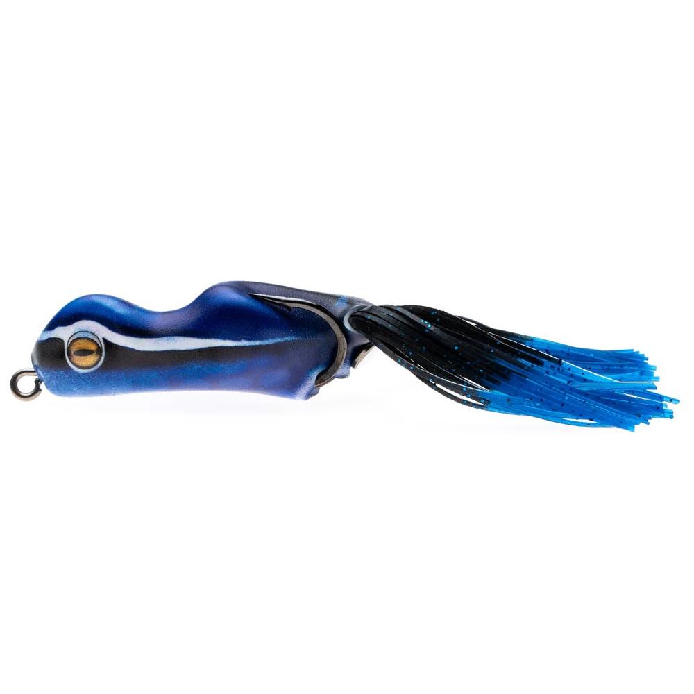 View of Top Waters Scum Frog Painted Trophy Series 5/8oz Black/Blue available at EZOKO Fishing