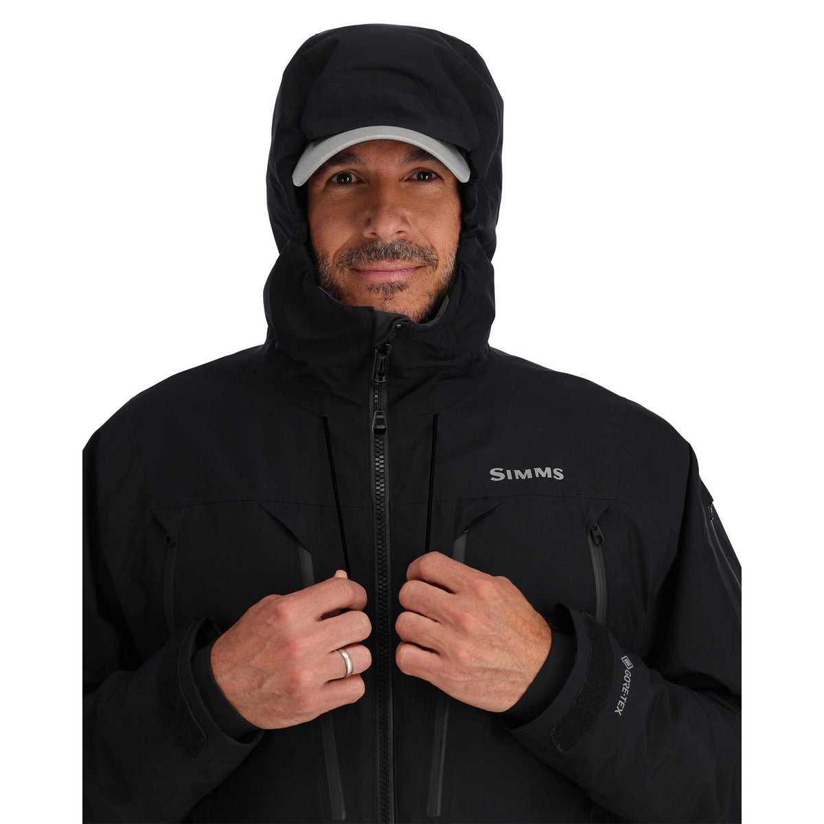 View of Simms Men's Bulkley Insulated Wading Jacket available at EZOKO Fishing