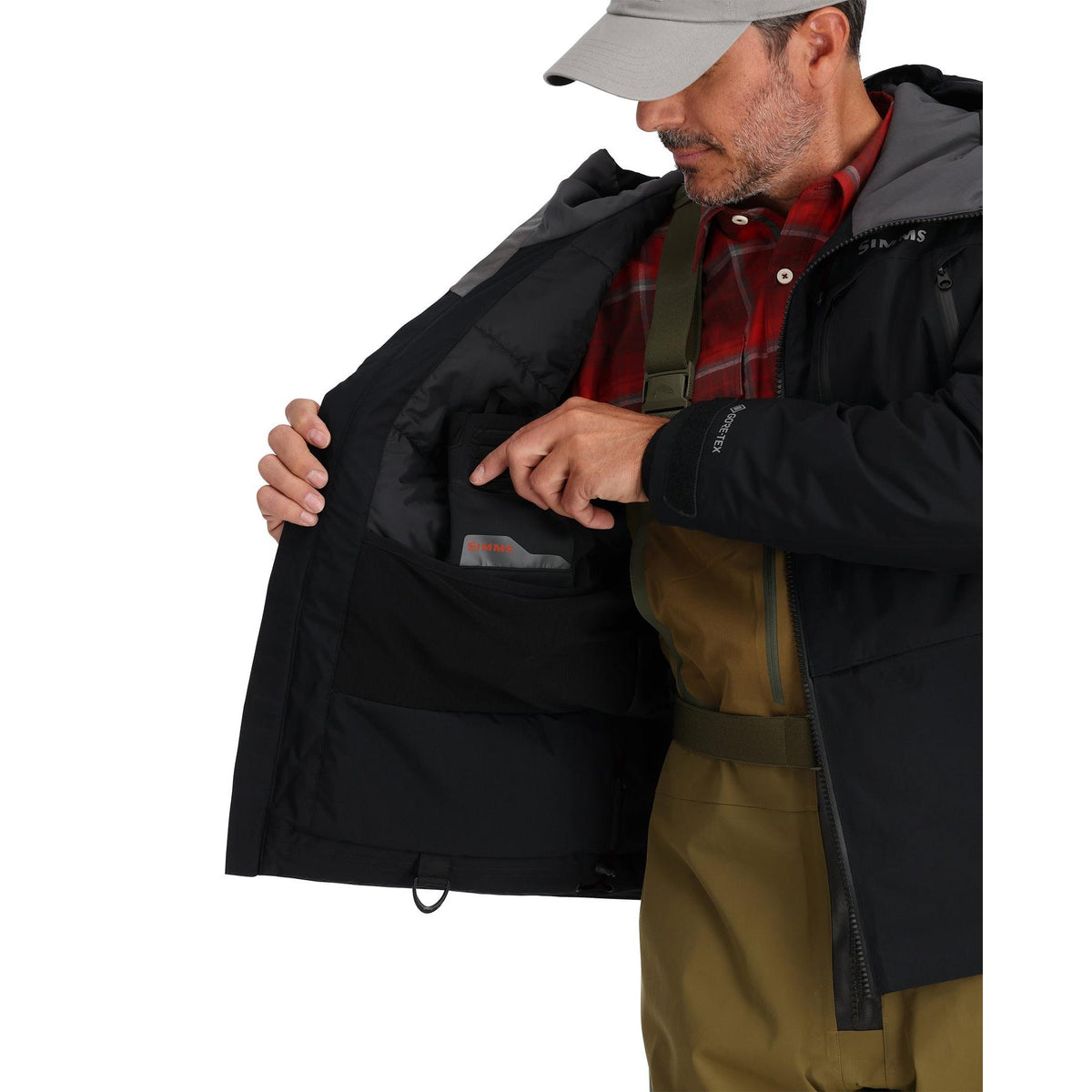 View of Simms Men's Bulkley Insulated Wading Jacket available at EZOKO Fishing