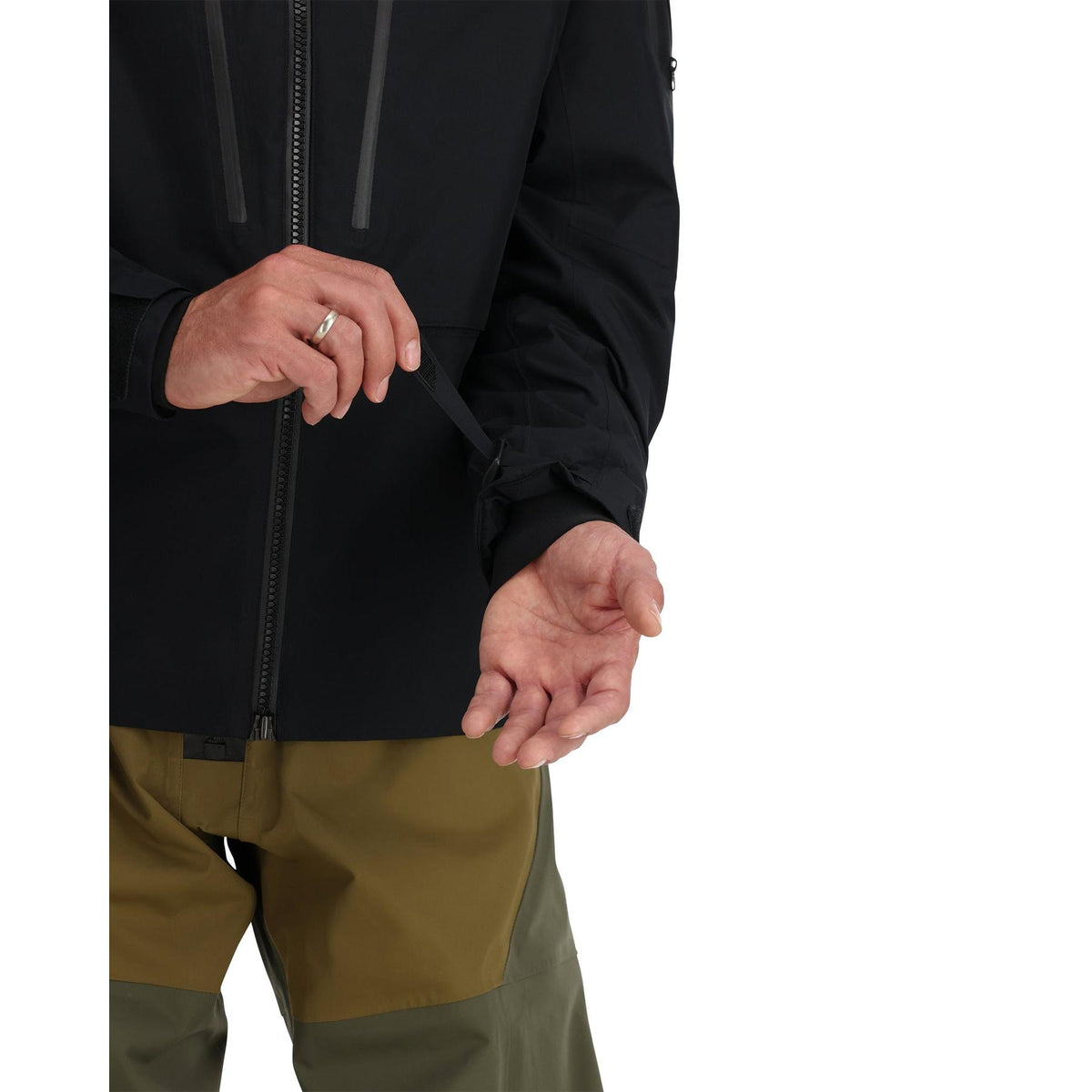View of Simms Men's Bulkley Insulated Wading Jacket available at EZOKO Fishing