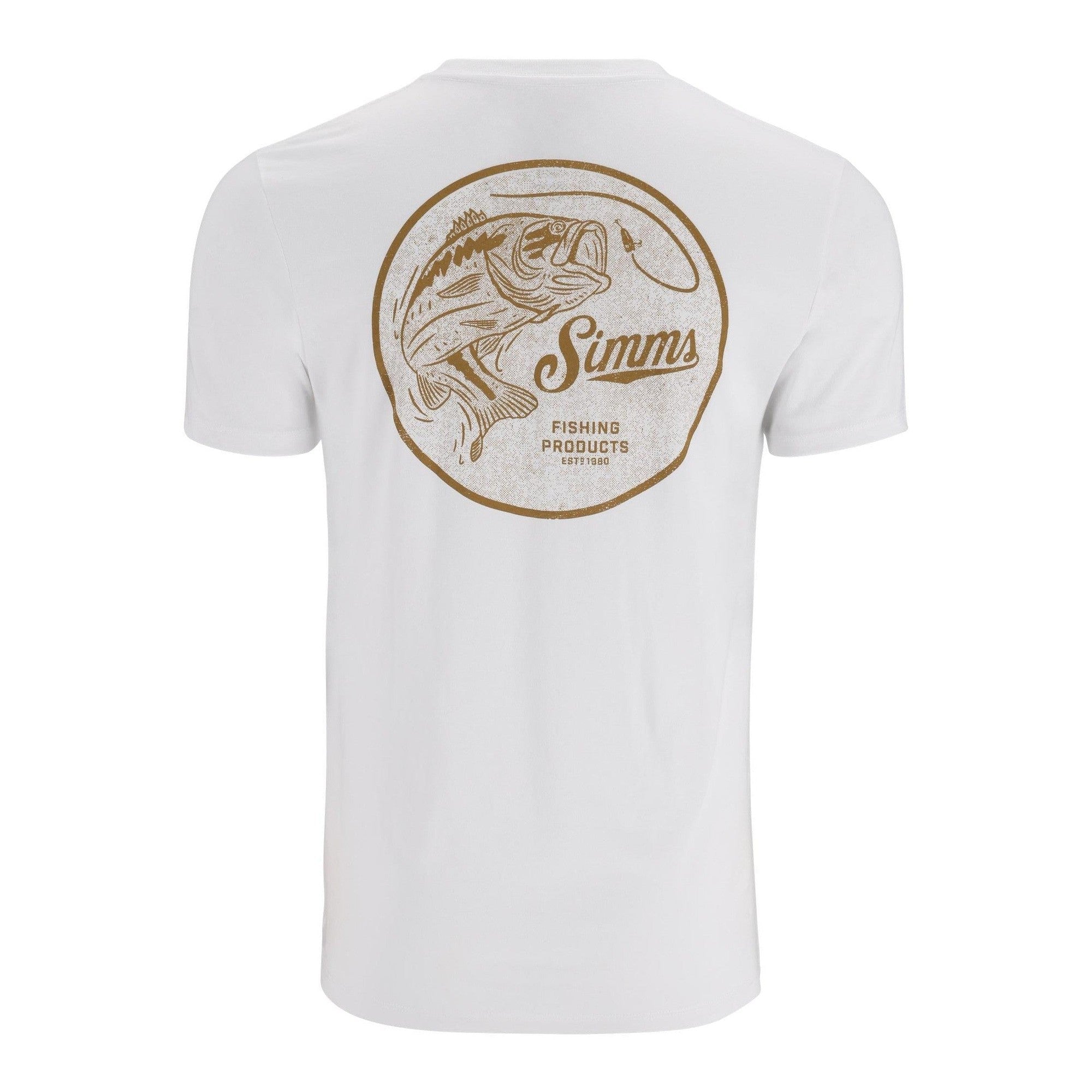 View of T-Shirts Simms M's Nostalgic Bass T-Shirt S White available at EZOKO Pike and Musky Shop