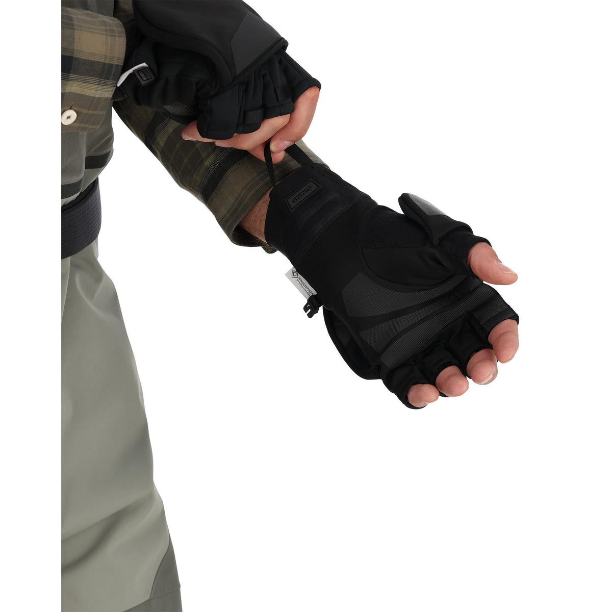 View of Simms Windstopper Foldover Fishing Mitt available at EZOKO Fishing