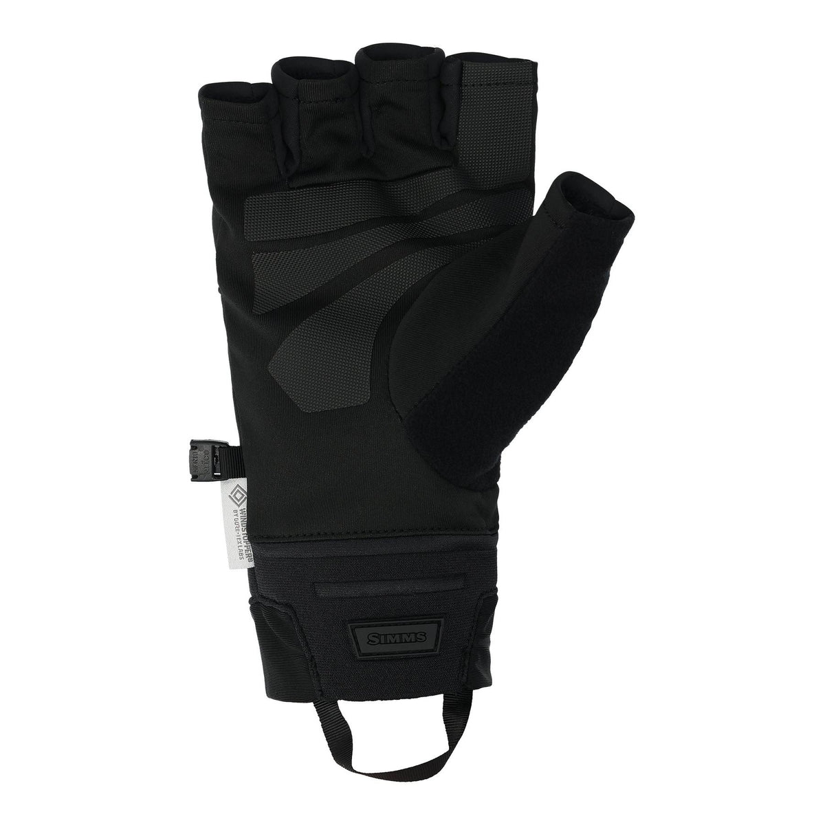 View of Simms Windstopper Half-Finger Fishing Glove available at EZOKO Fishing