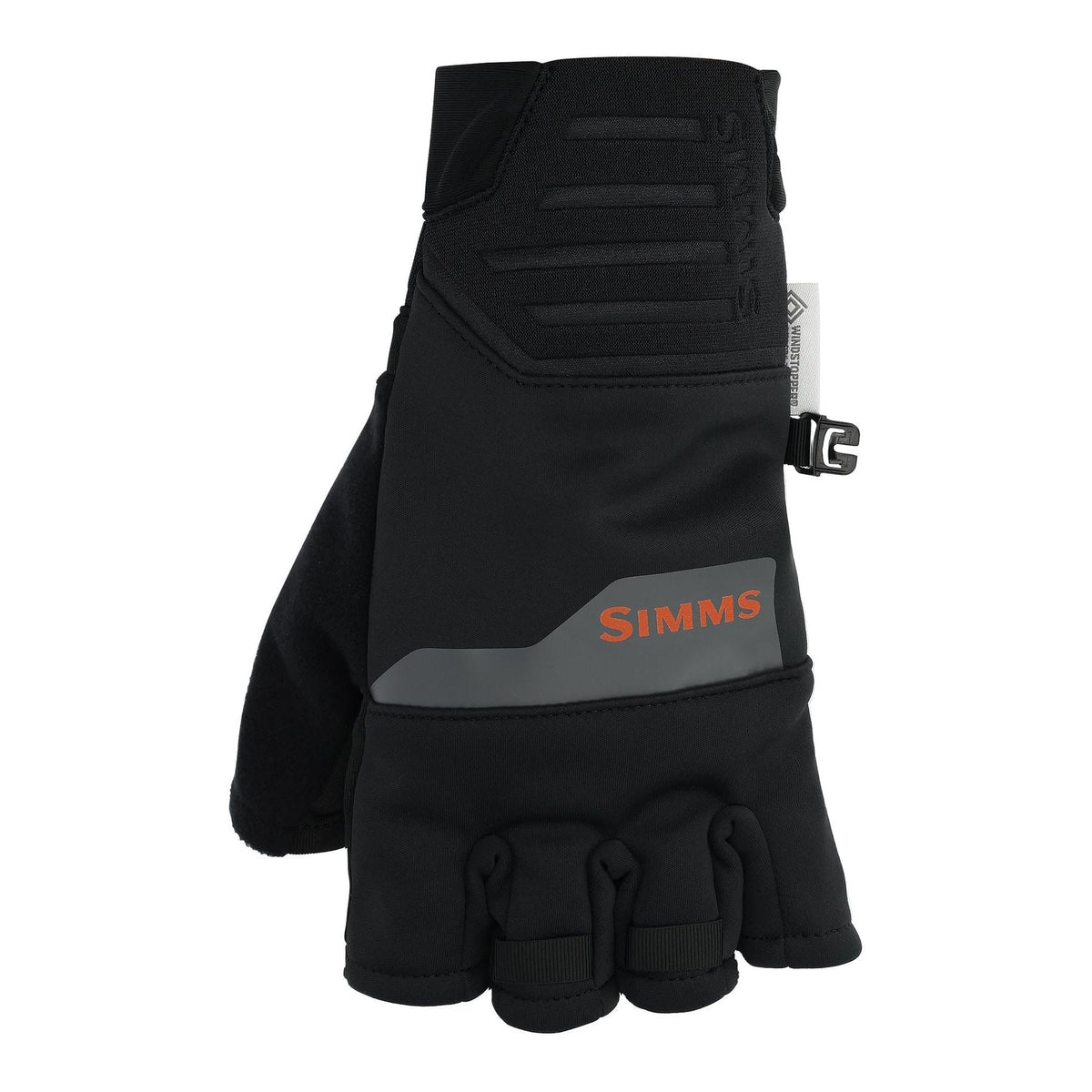 View of Simms Windstopper Half-Finger Fishing Glove available at EZOKO Fishing