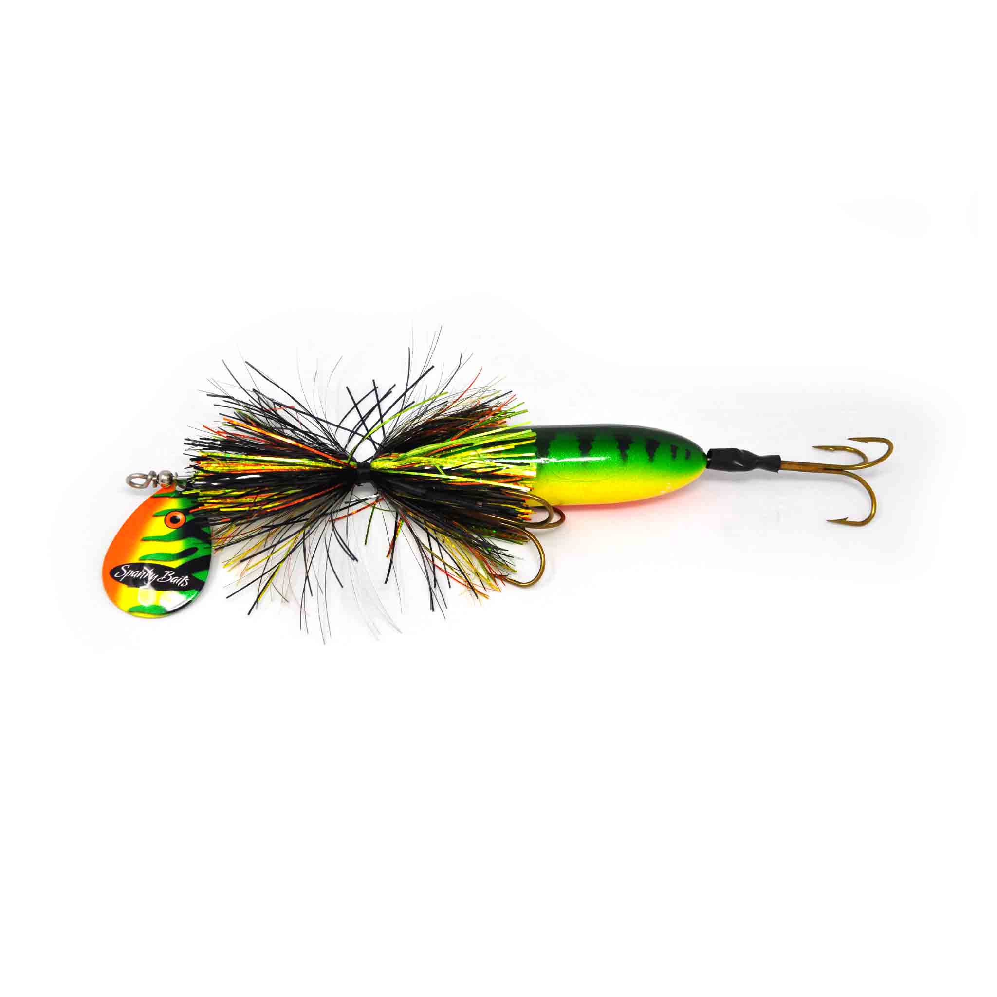 View of Bucktails Spanky Baits Pugsly 10 Bucktail Glitter Perch available at EZOKO Fishing