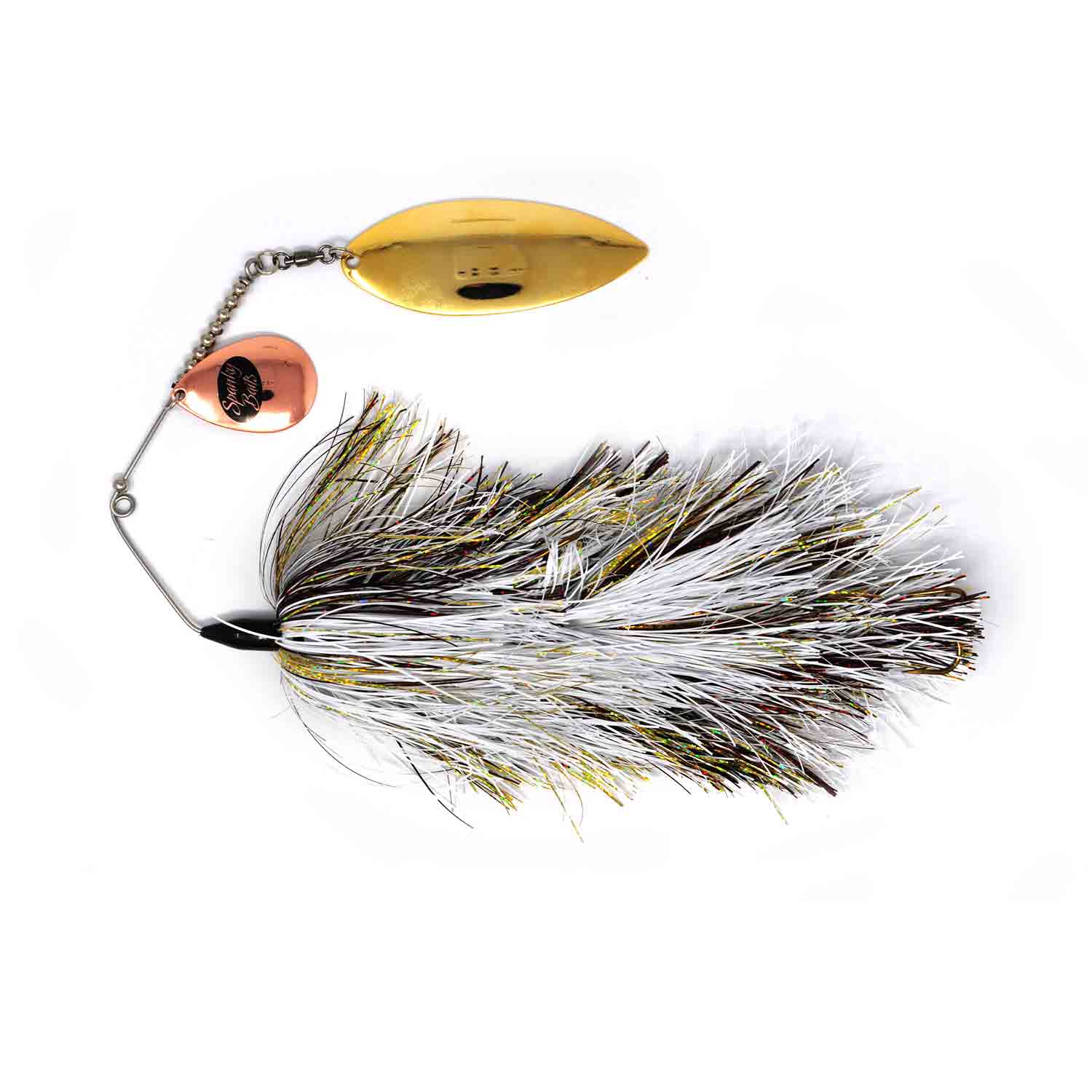 View of Spinnerbaits Spanky Baits Whiplash 10/0 Willow Spinnerbaits Walleye White Tail available at EZOKO Fishing