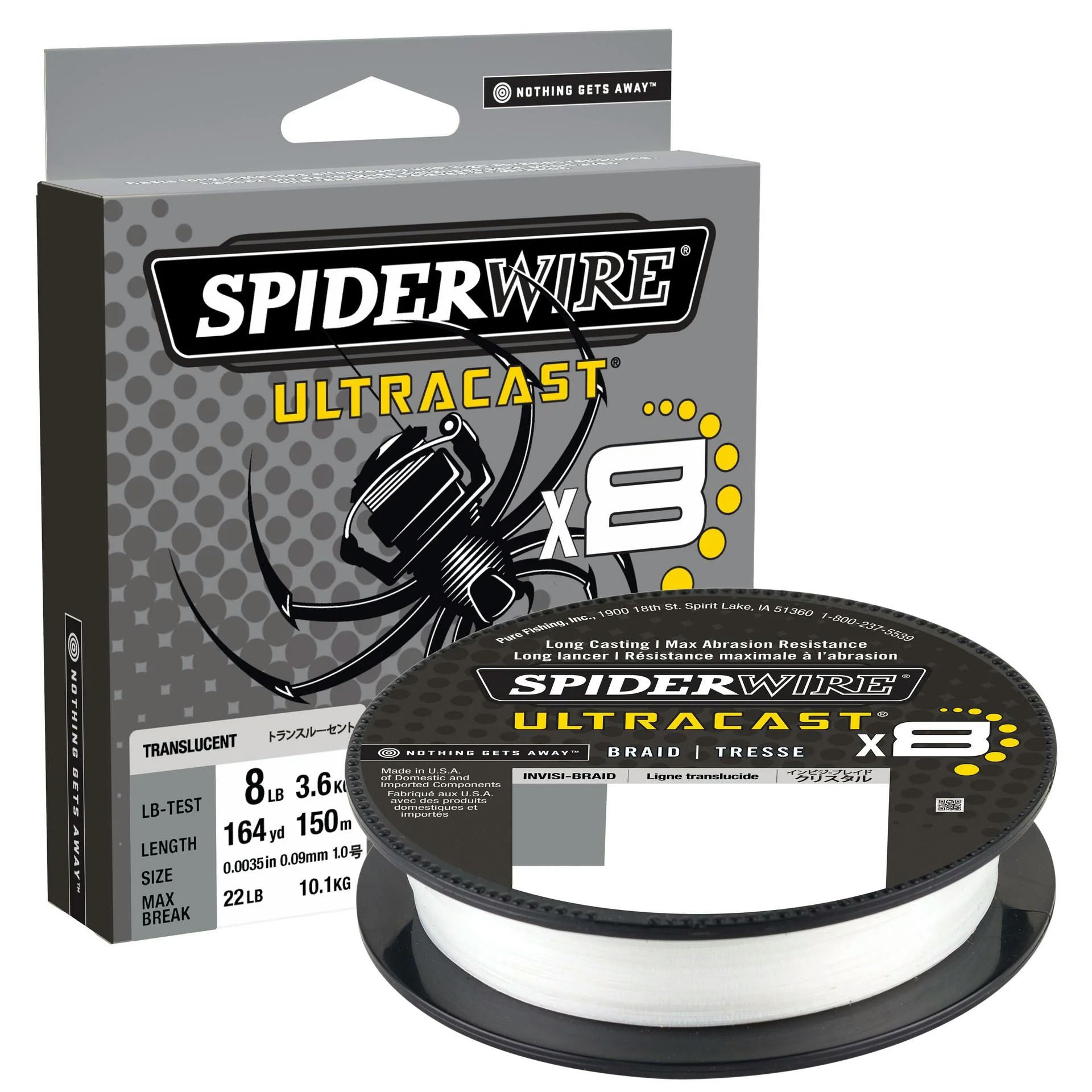View of Braided Line SpiderWire Ultracast Braid 100 lbs Invisibraid-Translucent available at EZOKO Fishing