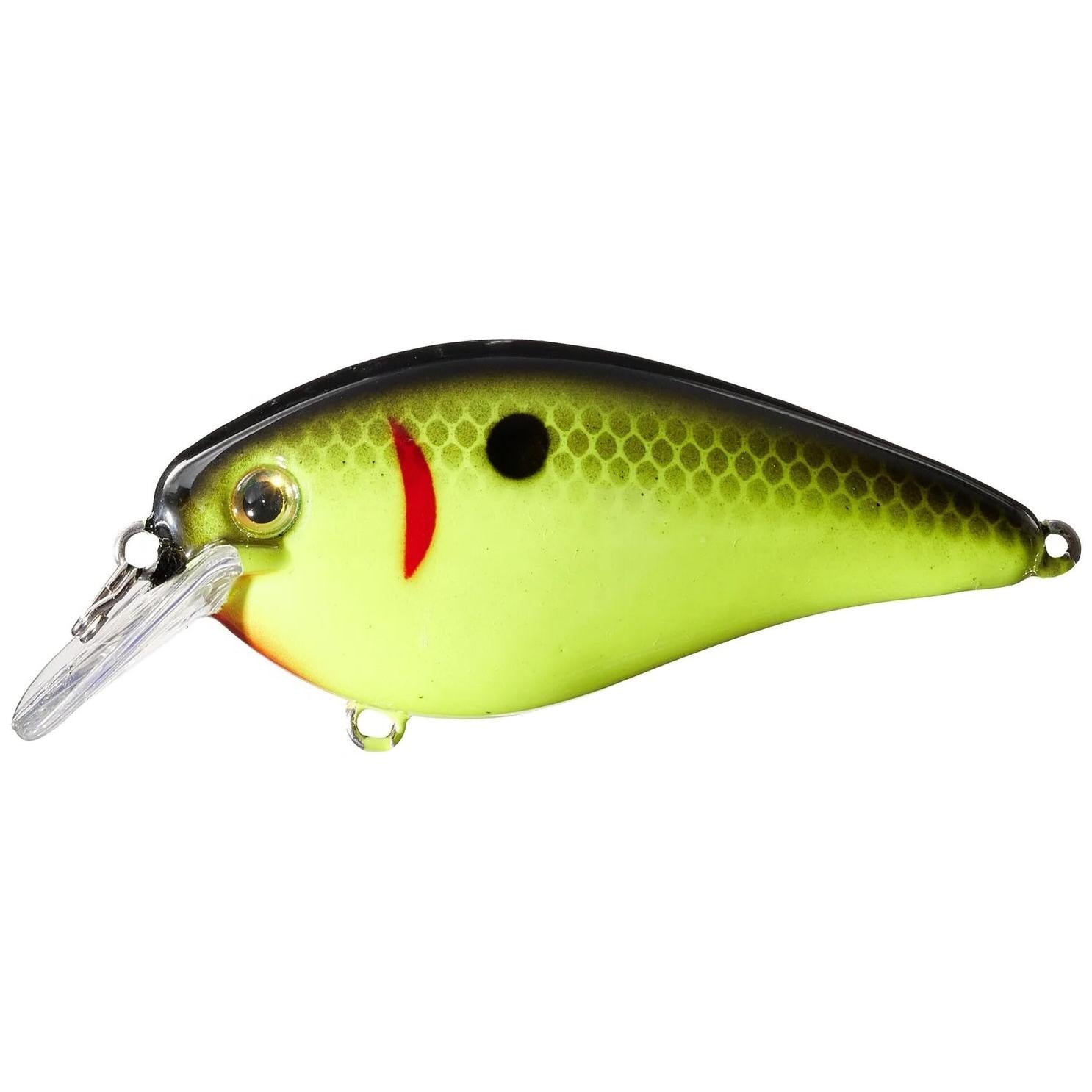 View of Squarebill Strike King KVD Square Bill 1.5 Black Back Chartreuse available at EZOKO Fishing