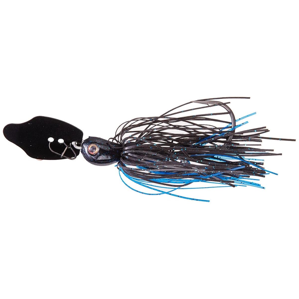 View of chatterbait Strike King Thunder Cricket Vibrating Swim Jig 1/2 oz Black Blue available at EZOKO Fishing