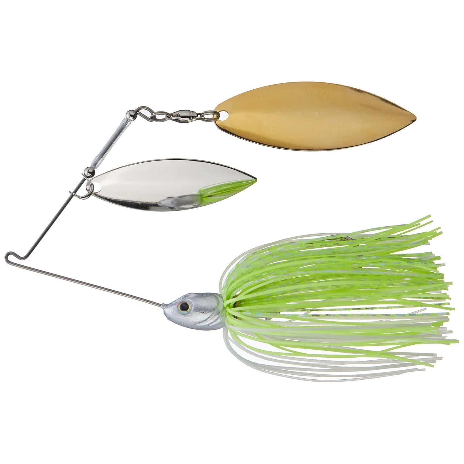 View of Spinnerbait Strike King Tour Grade Double Willow Spinnerbait 1/2 oz Chart/White available at EZOKO Fishing