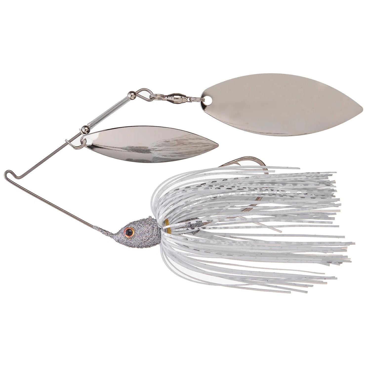 View of Spinnerbait Strike King Tour Grade Double Willow Spinnerbait 1/2 oz White/Silver available at EZOKO Fishing