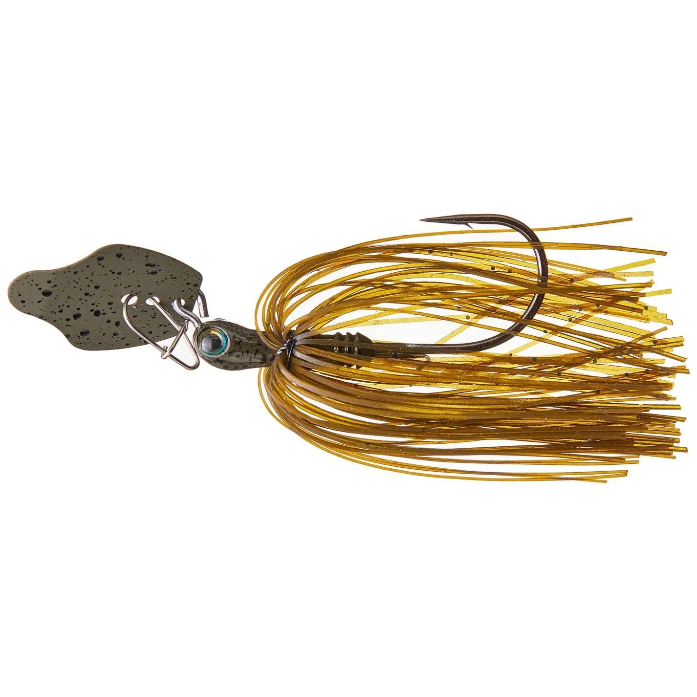 View of chatterbait Strike King Tungsten Thunder Cricket Vibrating Swim Jig 1/2 oz Green Pumpkin available at EZOKO Fishing