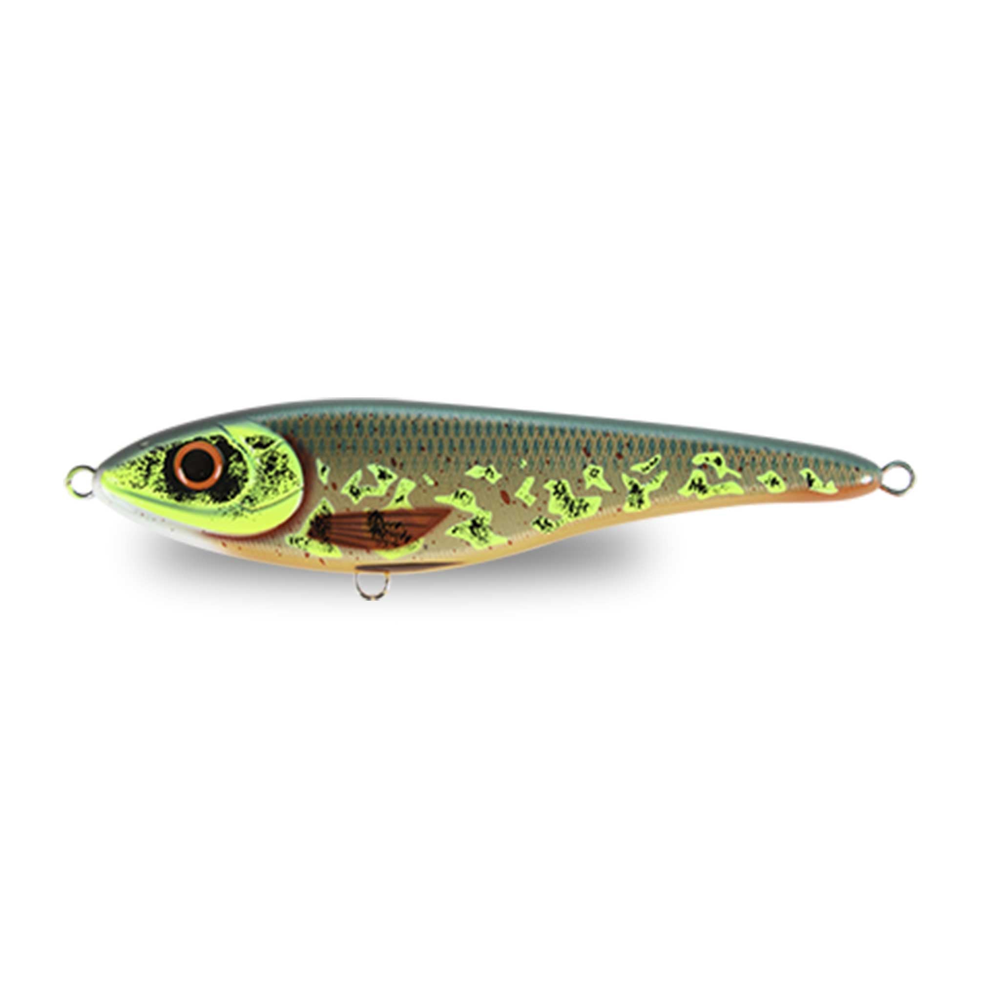 View of Jerk-Glide_Baits Strike Pro Big Bandit Suspending Glide Bait The Saint available at EZOKO Fishing