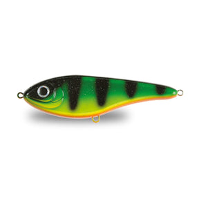 View of Jerk-Glide_Baits Strike Pro Buster Jerk Shallow Glide Bait Fire Tiger available at EZOKO Pike and Musky Shop
