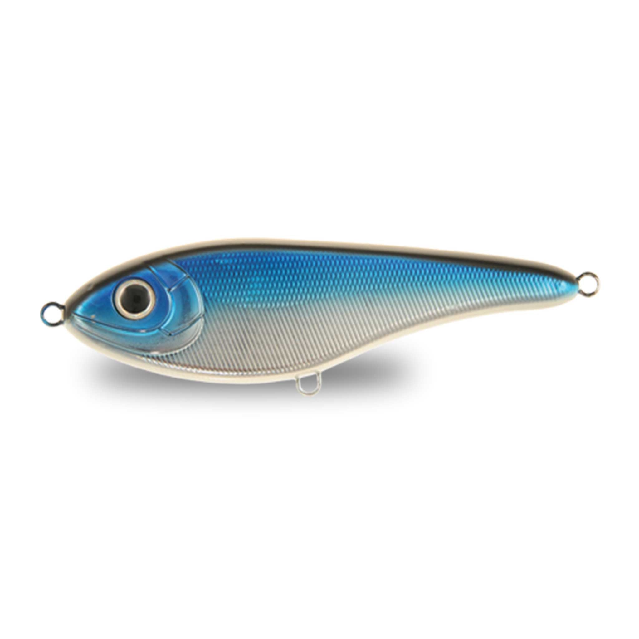 View of Jerk-Glide_Baits Strike Pro Buster Jerk Sinking Glide Bait Blue Chrome available at EZOKO Fishing