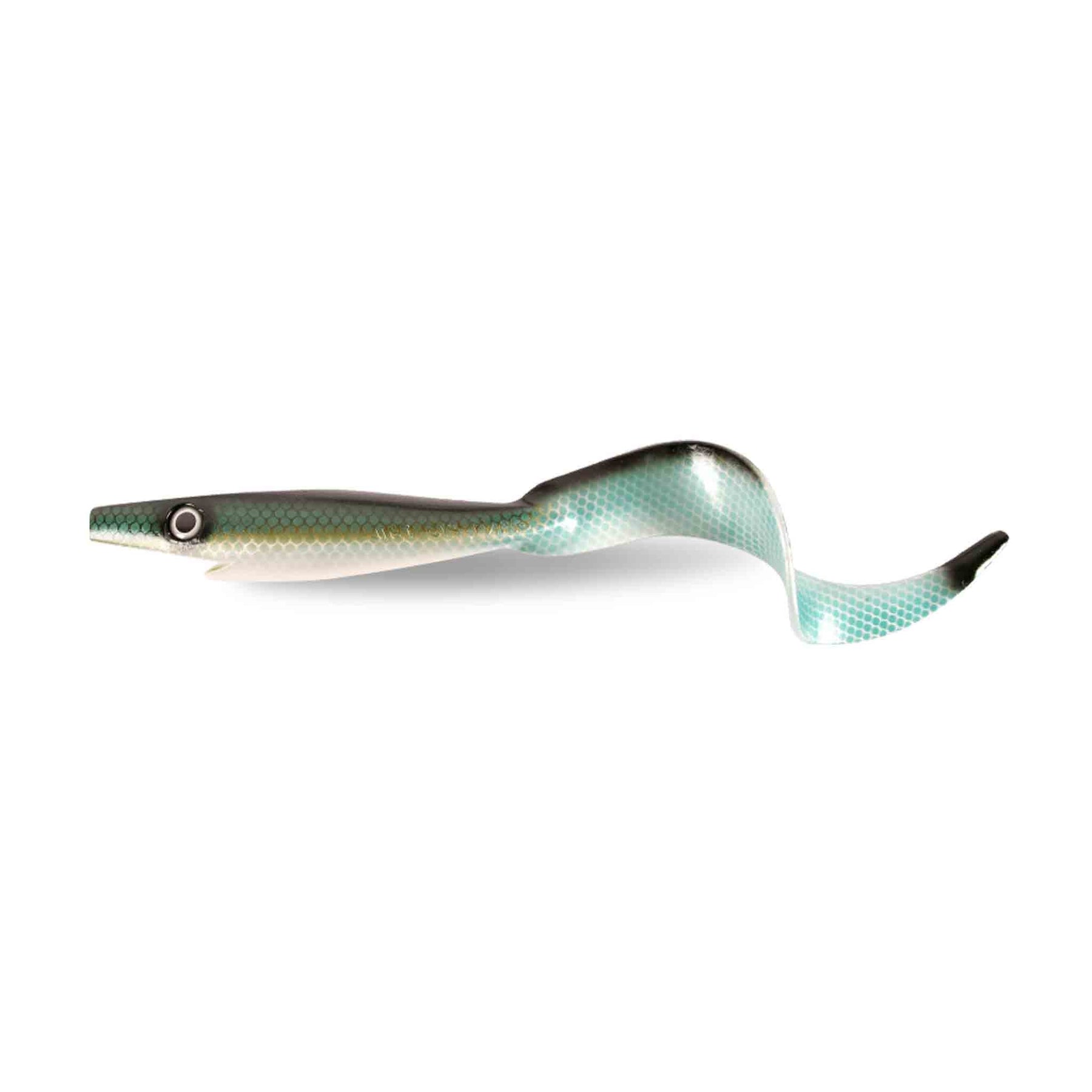 View of Swimbaits Strike Pro Giant Pig Tail Swimbait Baltic Herring available at EZOKO Pike and Musky Shop