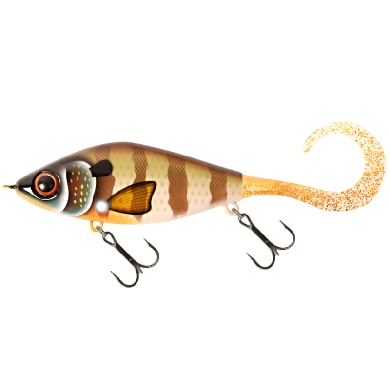 View of Jerk-Glide_Baits Strike Pro Guppie Jr Shallow Glide Bait Bully / Gold Glitter Tail available at EZOKO Fishing