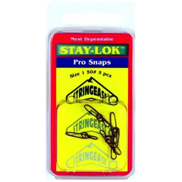 View of Snaps-Swivels-Split-Rings Stringease Stay Lock Snaps available at EZOKO Pike and Musky Shop