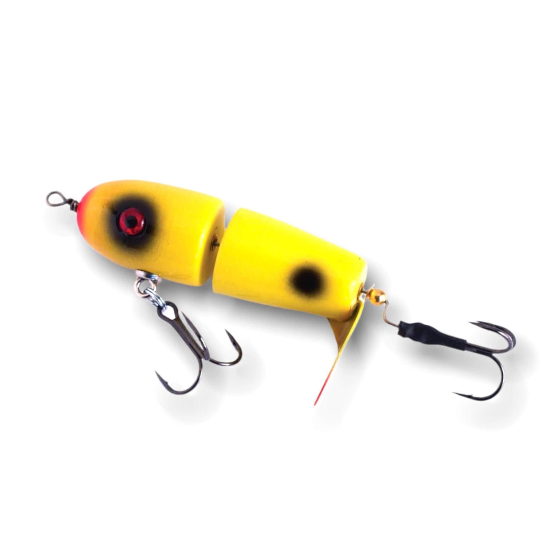 View of Topwater Suick Nitewalker Propbait Yellow Frog available at EZOKO Fishing