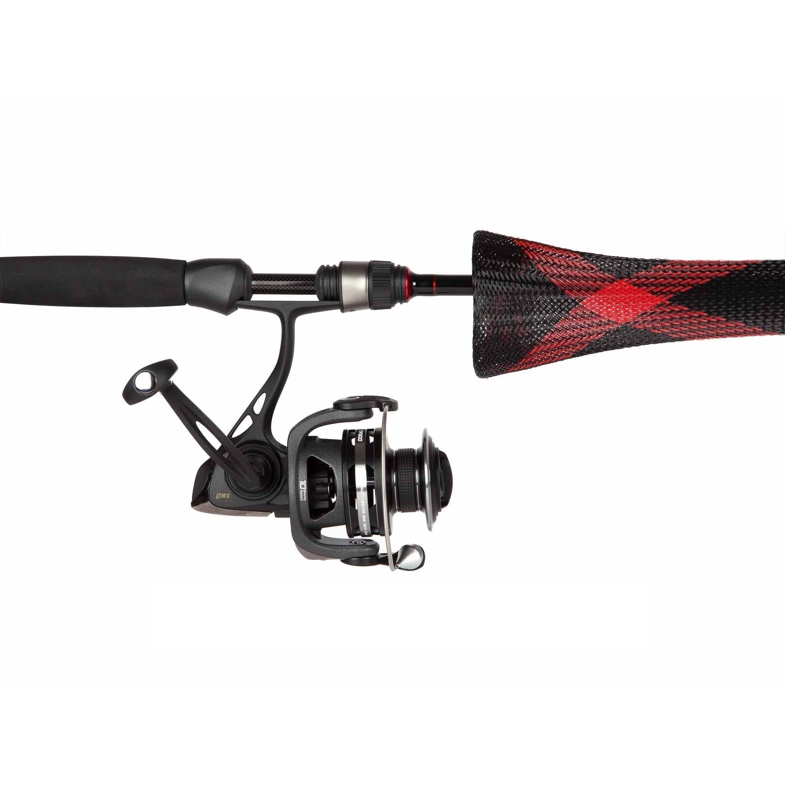 View of Rods-Reels-Accessories The Rod Glove Spinning Extra Long Red Spyder available at EZOKO Pike and Musky Shop