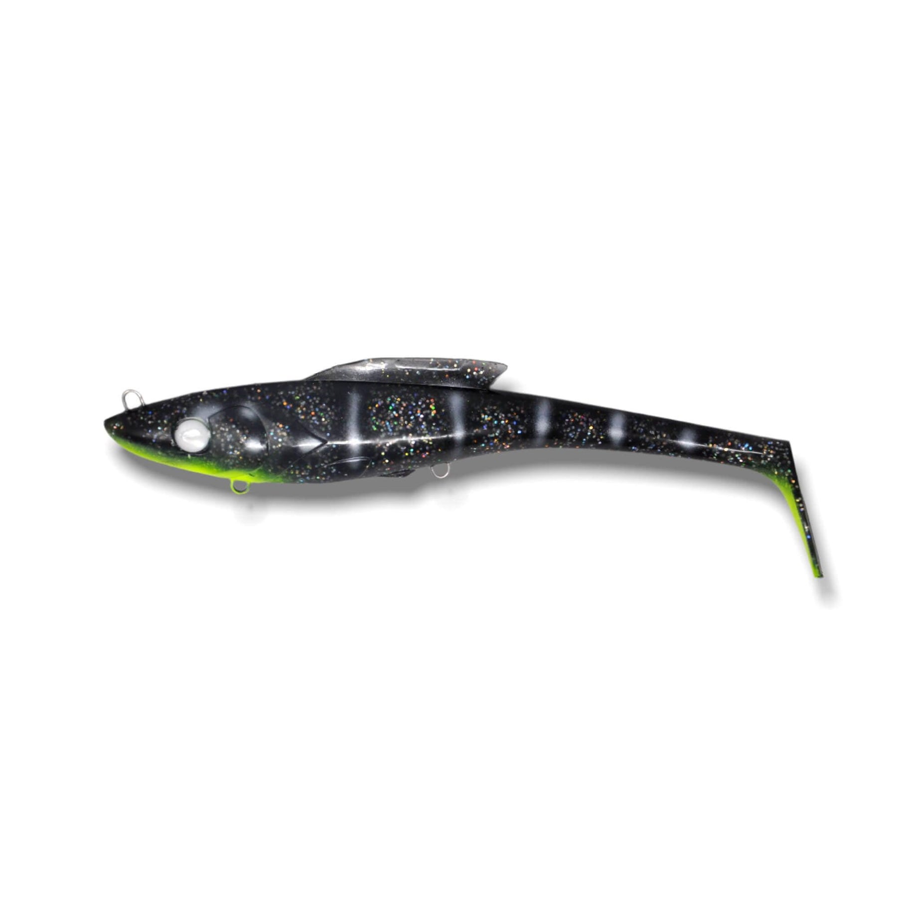 View of Swimbaits Toddy Tickle Baits 11" Warhammer Show colors Very Superstitious available at EZOKO Pike and Musky Shop